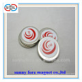 permanent round magnet with colour sticker